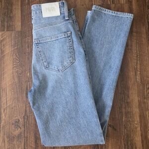 PAIGE Stella Classic Straight Blue Denim Jeans 23 In Everlong